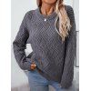 Pull Style Rétro Classique en Tricot en Couleur Unie à Col Rond - Gris XL | US 10