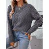 Pull Style Rétro Classique en Tricot en Couleur Unie à Col Rond - Gris XL | US 10