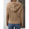 Pull à Capuche Vintage Epais en Tricot à Câble à Demi-Boutons - café lumière S | US 4