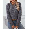 Pull Style Rétro Classique en Tricot en Couleur Unie à Col Rond - Gris M | US 6