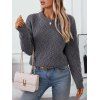 Pull Style Rétro Classique en Tricot en Couleur Unie à Col Rond - Gris M | US 6