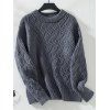 Pull Style Rétro Classique en Tricot en Couleur Unie à Col Rond - Gris XL | US 10