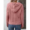 Pull à Capuche Vintage Epais en Tricot à Câble à Demi-Boutons - Rose clair XL | US 10