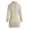 Pull Décontracté en Couleur Contrastée avec Bouton Corne à Col Plongeant - Beige M | US 6