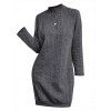 Mini Robe Texturée en Couleur Unie à Manches Raglan avec Bouton-pression - Gris M | US 6