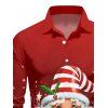 Chemise Boutonnée Père Noël Imprimé à Manches Longues - Rouge S