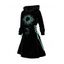 Mini Robe à Capuche Contrasté Lune et Soleil Imprimés à Lacets - Noir M | US 6