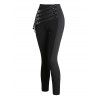 Legging Gothique Long Moulant à Bretelle Bouclée Design à Taille Haute - Noir S | US 4