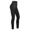 Legging Gothique Long Moulant à Bretelle Bouclée Design à Taille Haute - Noir S | US 4