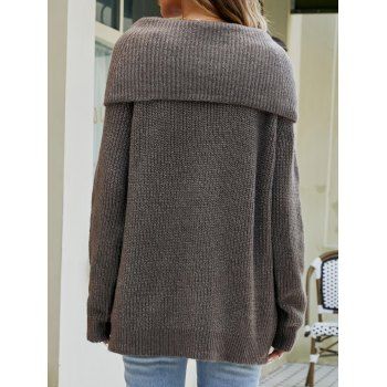 Solid Color Turtle Cowl Raglan Sleeve Loose Knit Sweater