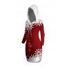 Mini Robe à Capuche Flocon de Neige de Noël Imprimé à Cordon - Rouge S | US 4