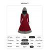 Colorblock Textured Drawstring Hood Long Sleeve Knit Dress And Zip Up Chunky Heel Punk Boots Heart Rose Rivet Drop Earrings Outfit - Rouge S | US 4