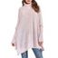 Pull Lâche Tricoté en Couleur Unie à Manches Chauve-souris à Col Roulé - Rose clair XL | US 10