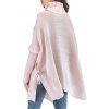 Pull Lâche Tricoté en Couleur Unie à Manches Chauve-souris à Col Roulé - Rose clair S | US 4