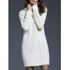 Robe Pull en Tricot à Câble en Couleur Unie à Manches Longues - Blanc S | US 4