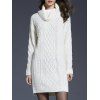 Robe Pull en Tricot à Câble en Couleur Unie à Manches Longues - Blanc L | US 8