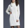 Robe Pull en Tricot à Câble en Couleur Unie à Manches Longues - Blanc XL | US 10