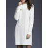 Robe Pull en Tricot à Câble en Couleur Unie à Manches Longues - Blanc L | US 8