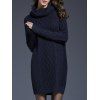 Robe Pull en Tricot à Câble en Couleur Unie à Manches Longues - Bleu de Minuit L | US 8