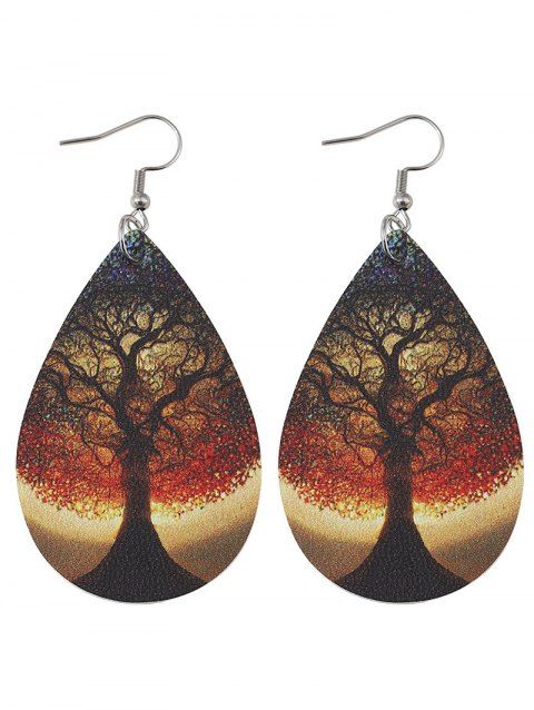 Boucles D'oreilles Goutte de Larme en Arbre de Vie