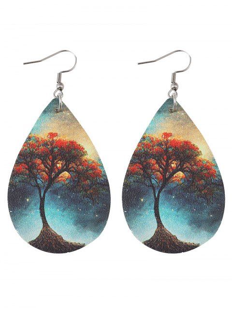 Boucles D'oreilles Goutte de Larme en Arbre de Vie