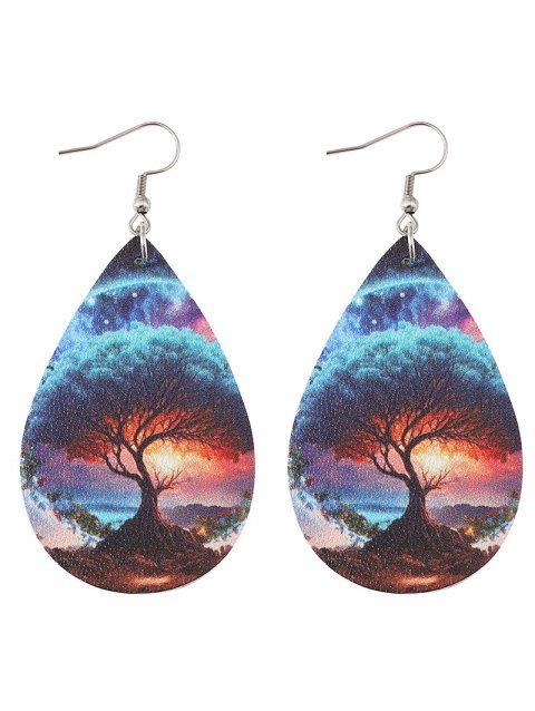 Boucles D'oreilles Goutte de Larme en Arbre de Vie