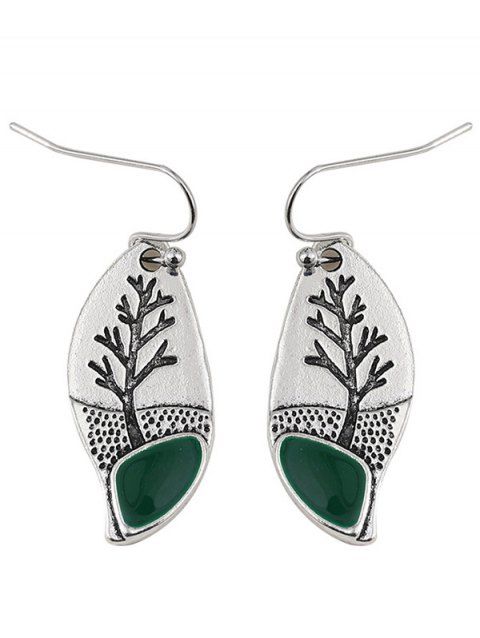 Boucles D'Oreilles Vintage Minimaliste Arbre Design en Email