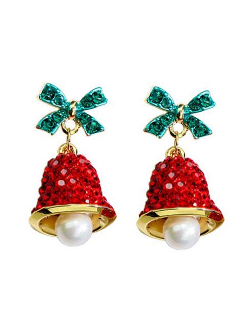 Boucles D'Oreilles Epais Cloche de Noël avec Nœud Papillon