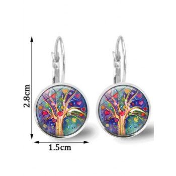 Colorful Tree of Life Minimalist Time Gemstone Jewelry Earrings