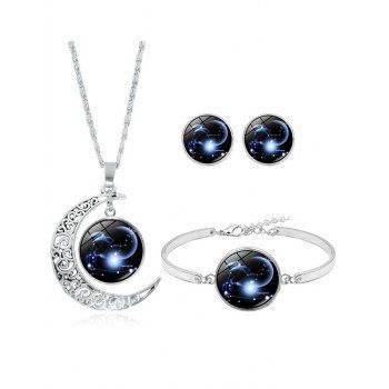 Galaxy Zodiac Time Gemstone Earrings Bracelet Necklace Set