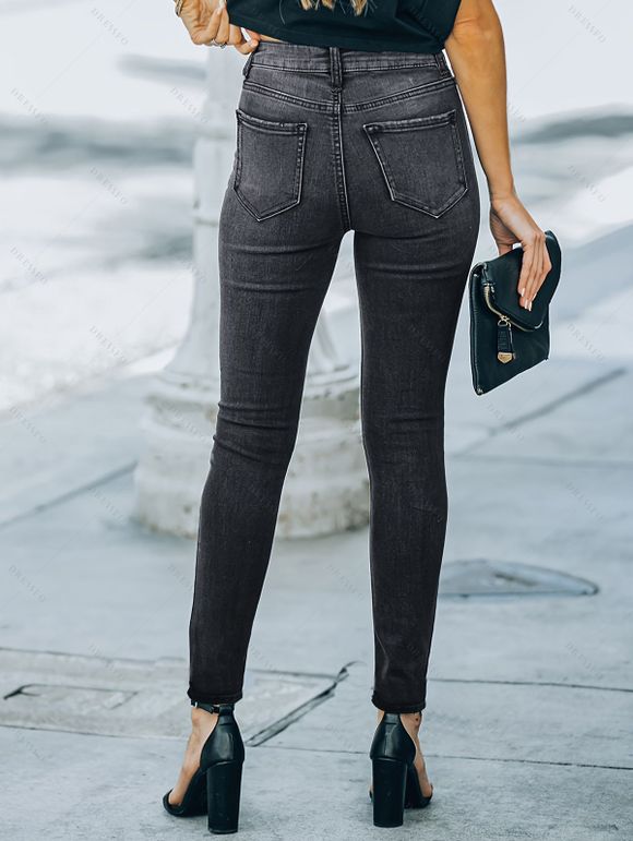 Off The Shoulder Cable Knit Foldover Sweater And Dark Wash Zip Fly Pencil Jeans Casual Outfit - Rouge foncé S | US 4