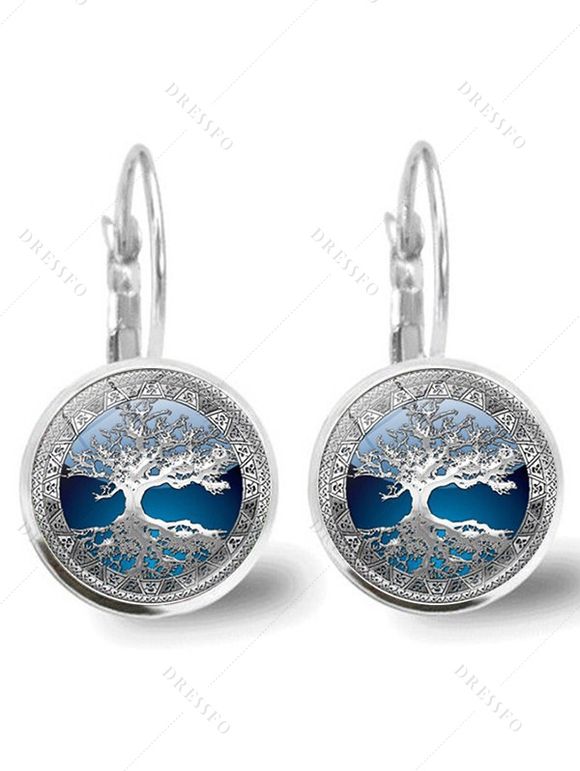 Boucles D'Oreilles Simple Motif Arbre de Vie - multicolor A 