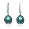 Boucles D'Oreilles Pendantes Chics en Alliage Longue Motif Ronds et Turquoise Style Bohémien Vintage - multicolor A 