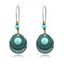 Boucles D'Oreilles Pendantes Chics en Alliage Longue Motif Ronds et Turquoise Style Bohémien Vintage - multicolor A 