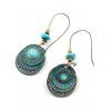 Boucles D'Oreilles Pendantes Chics en Alliage Longue Motif Ronds et Turquoise Style Bohémien Vintage - multicolor A 