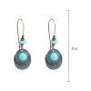 Boucles D'Oreilles Pendantes Chics en Alliage Longue Motif Ronds et Turquoise Style Bohémien Vintage - multicolor A 