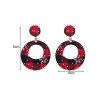 Boucles D'Oreilles de Noël Asymétriques Rondes Pendantes Rayées Flocon de Neige avec Bouton - multicolor B 