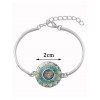 Ensemble Collier Bracelet et Boucles D'Oreilles Motif Mandala Fleurs et Pierres - Vert clair 