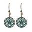 Boucles D'Oreilles Vintage Ethnique Motif Géométrique - Vert clair 