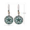 Boucles D'Oreilles Vintage Ethnique Motif Géométrique - Vert clair 