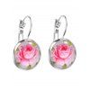 Boucles D'oreilles Pendues avec Fleur Creuses en Filigrane - Rose clair 