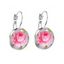 Boucles D'oreilles Pendues avec Fleur Creuses en Filigrane - Rose clair 