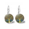 Boucles D'Oreilles Motif Arbre de Vie et Pierre Précieuse - multicolor A 