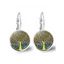 Boucles D'Oreilles Motif Arbre de Vie et Pierre Précieuse - multicolor B 