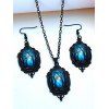 Ensemble Boucles D'Oreilles et Collier en Alliage avec Pendentif Sorcière et Arbre de Vie en Cristal pour Halloween Style Vintage - multicolor B 