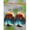 Boucles D'oreilles Goutte de Larme en Arbre de Vie - multicolor B 