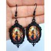 Ensemble Boucles D'Oreilles et Collier en Alliage avec Pendentif Sorcière et Arbre de Vie en Cristal pour Halloween Style Vintage - multicolor A 