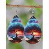 Boucles D'oreilles Goutte de Larme en Arbre de Vie - multicolor C 