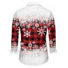 Christmas Plaid Snowflake Ombre Print Belted Long Sleeve Dress And Button Up Shirt Matching Outfit - Rouge S | US 4