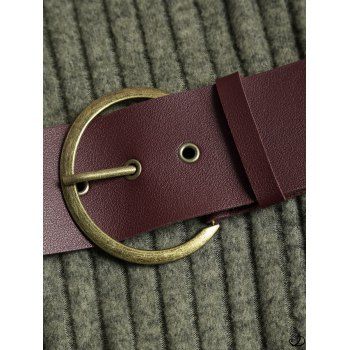 Rib Contrast Long Sleeve O Ring Belt 2 In 1 Knit Dress 